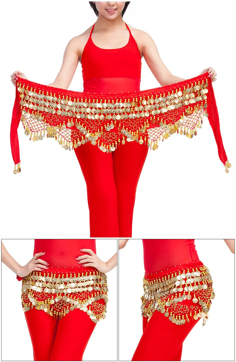 Neue Stil Top Verkauf Bauchtanz Taille Kette Hüfte Schal Bauchtanz Münzen Gürtel Tanzen Taille Gürtel Tänzerin Zubehör – Detail 13