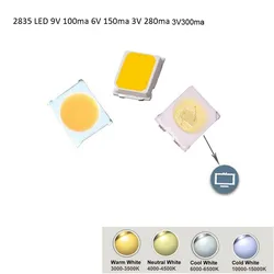 BRICOLAGE Diode SMD LED 2835/3528 1W 3V 300ma 6V 150ma 9V100ma 100-120lm livraison Rapide