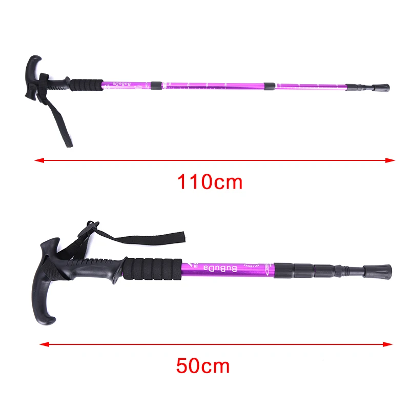 Anti Shock Nordic Walking Poles Sticks Telescopic Trekking Hiking Folding Walking Stick Canes With Rubber Tips Protectors