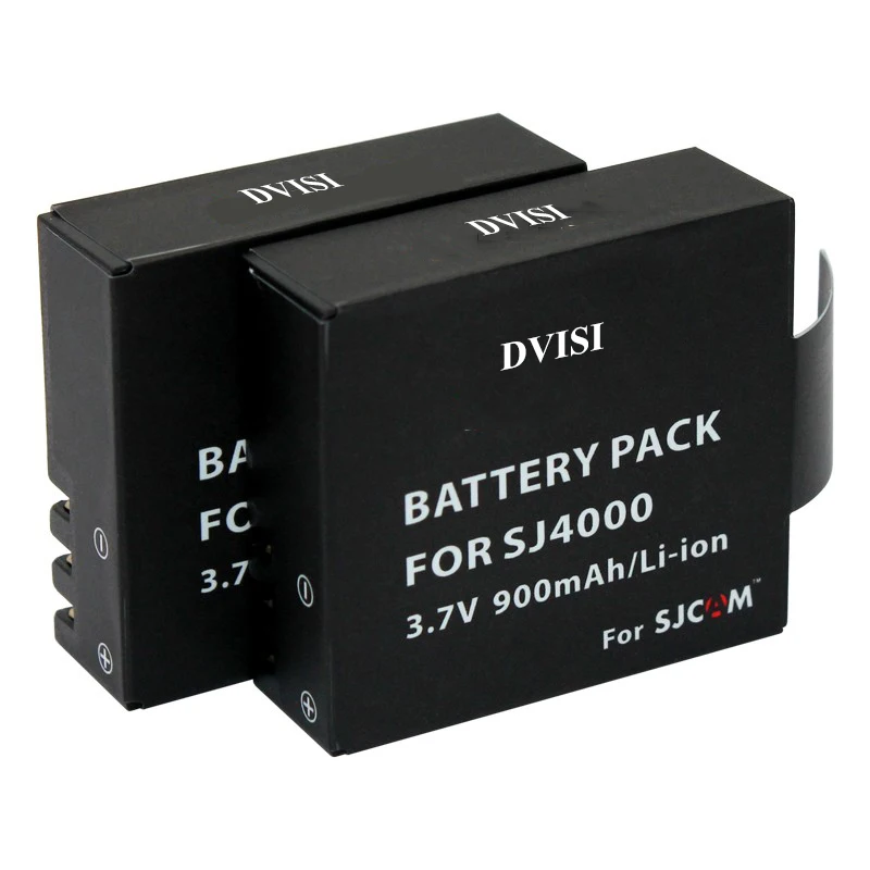 DVISI 3pcs SJ4000 SJCAM Rechargeable Batteries+USB Dual Charger for SJCAM SJ4000 WiFi SJ5000 SJ5000 plus SJ6000 SJ7000 SJ8000