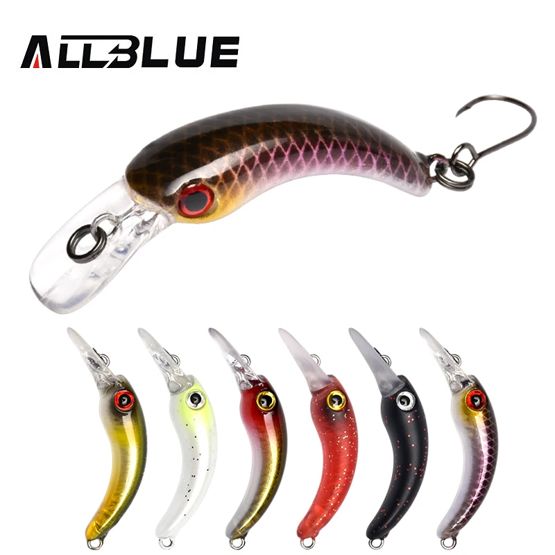 ALLBLUE 1.2g 29mm Trout Mini Crankbait RICE Wobbler Fishing Lure Freshwater Minnow Crank Artificial Hard Bait Fishing Tackle