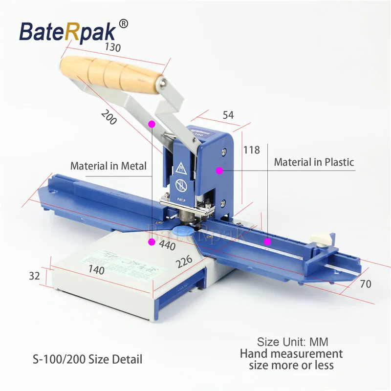 S-100(R6)/S-200(D21) BateRpak/Desktop paper corner cutter,manual paper books sheet/photo paper corner trimmer