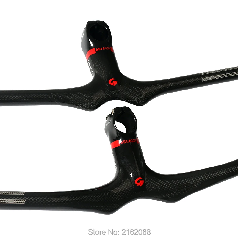 New ASIACOM Mountain bike full carbon fibre bicycle handlebar stem integratived 600-760x70-120mm 28.6 mm clamp MTB