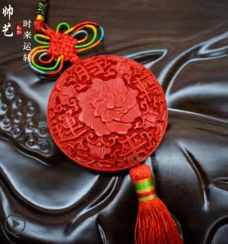 Beijing traditional lacquer lacquer ware trumpet Chinese knot pendant jewelry Chinese style gift