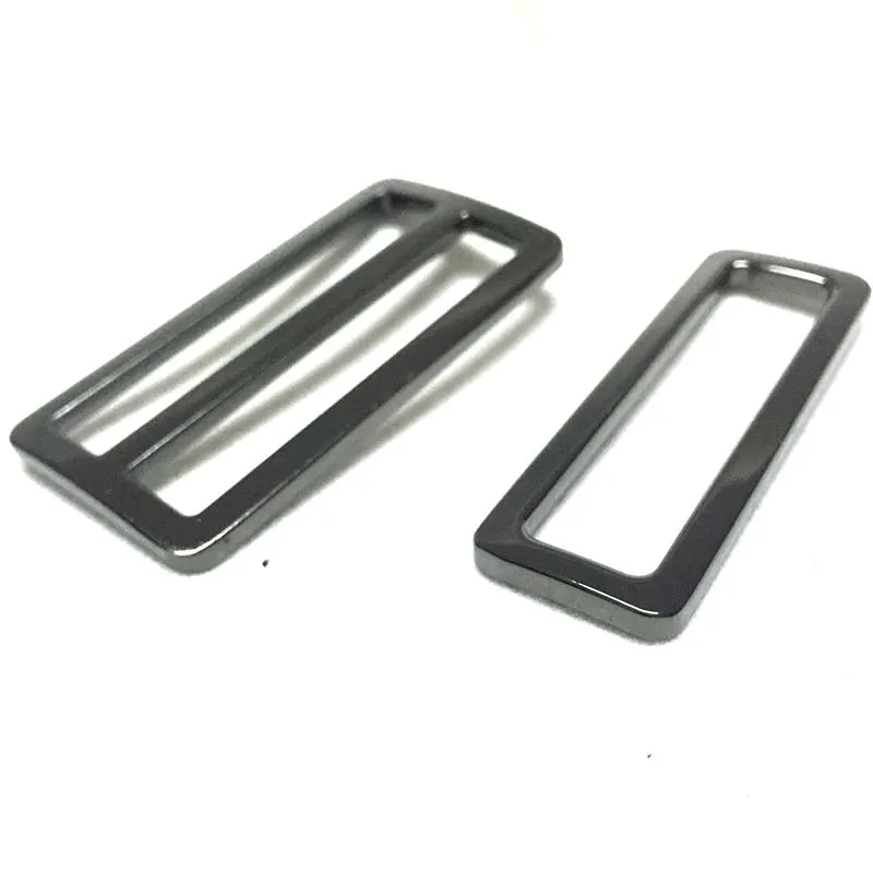 2 inch Gunmetal Flat Metal Purse Slider and Loops 20PC Slide Buckle with 40PCS Rectangular Rings