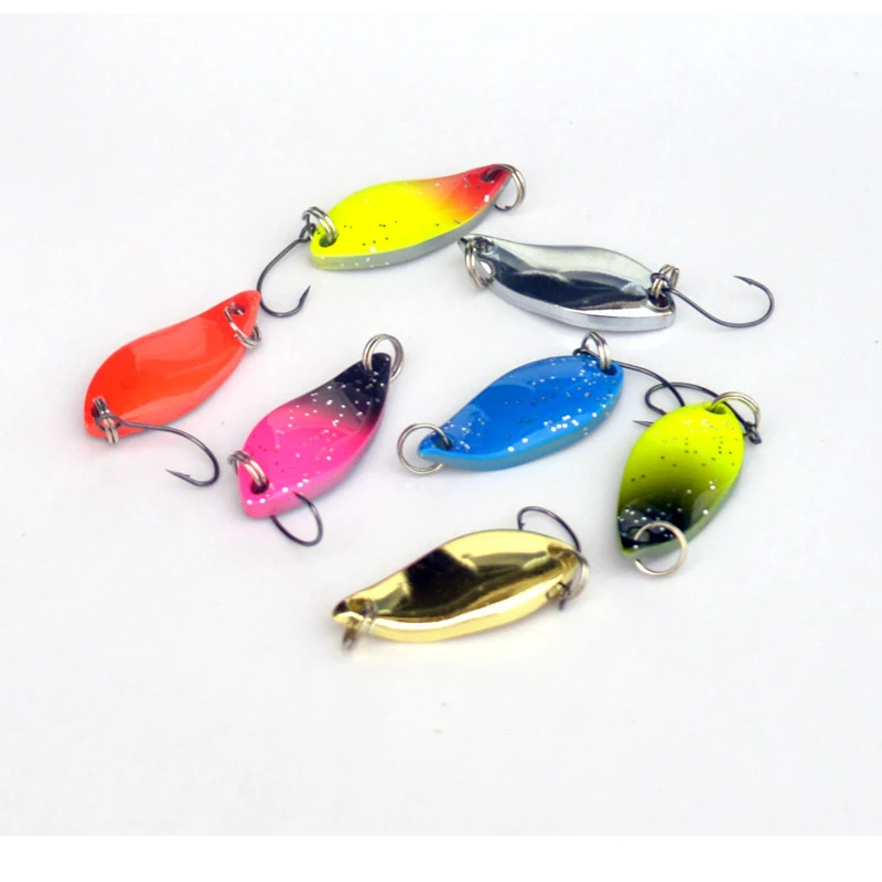 Fishing Colorful Spoon Lure 5g Single Hook Metal Bait Artificial Lures Small Spoons 5-7 Pieces Bag SALE