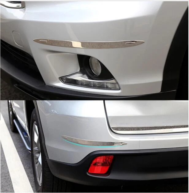 HOT ACCESSORIES FIT FOR TOYOTA HIGHLANDER 2014 2015 KLUGER CHROME BUMPER CORNER PROTECTOR GUARD COVER TRIM MOLDING GARNISH