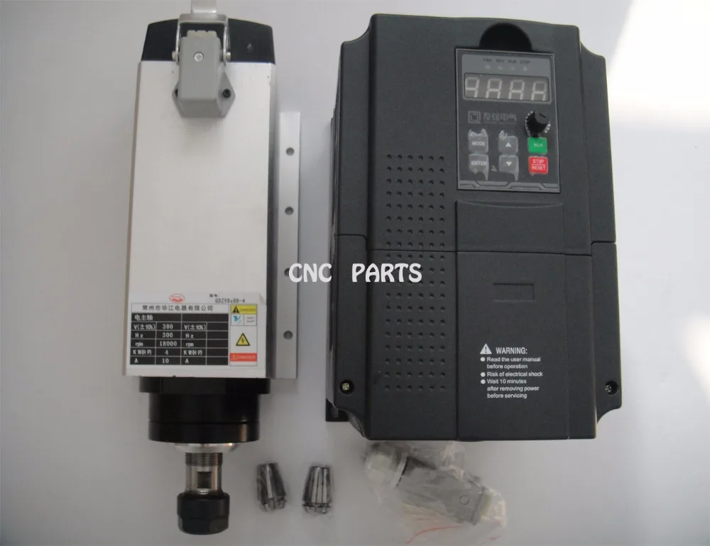 CNC Milling Spindle motor Air Cooled Spindle 4KW 4 Bearings& 4.0kw VFD/inverter variable frequency driver spindle speed control