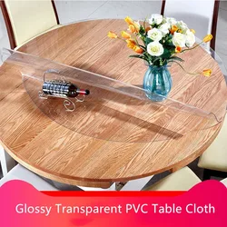 2018 Glossy Transparent PVC Table Cloths Home Dining Room Decor 1.5mm/2mm/3mm thick Waterproof Oilcloth Table Placemat Pads