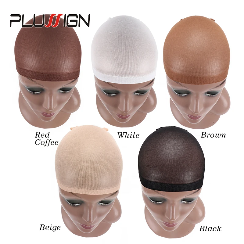 Wholesale Mesh Wig Cap Hair Net For Wigs 2 Pcs/Pack Beige Red Coffee Black Wig Net Cap Weaving Caps Unisex