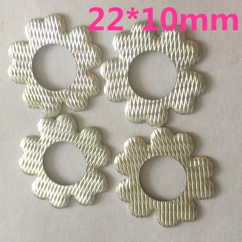 22*10mm Embossed Hot fix Nailhead Plum Blossom Hole Cutting Rhinestuds DIY Spike Clothes Accessory Metal Rhinestones 50pcs/lot