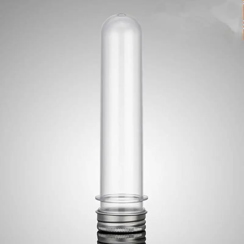 100ML Plastic Test Tube Mask Powder Bath Salt Candy Packaging Aluminium Lid Empty Bottles School Lab Supplies F20173030