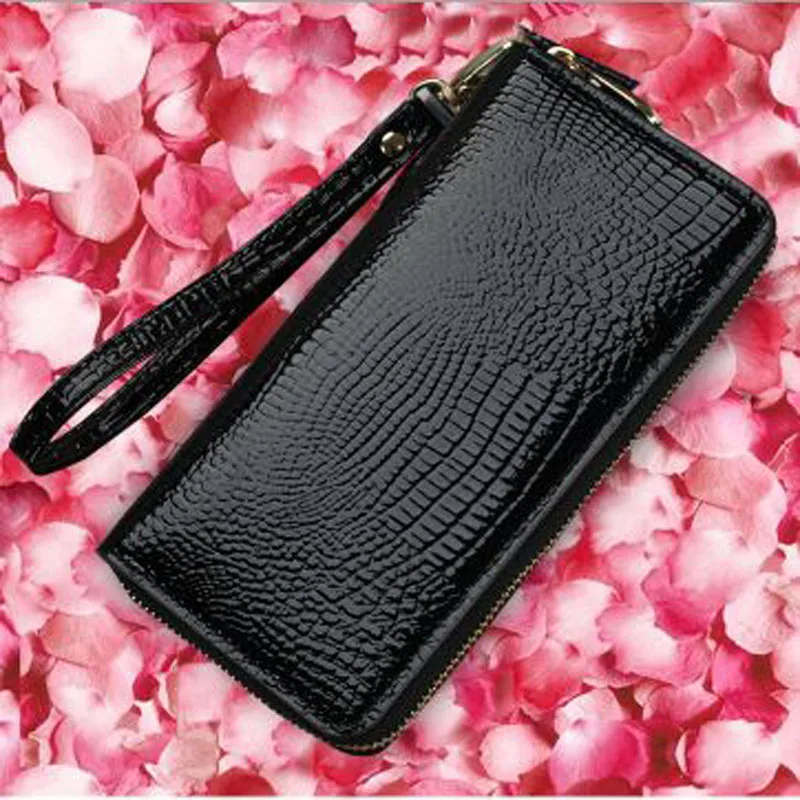 

Women Alligator Leather Wallets Crocodile Purse Female Card Holder Luxury Money Dollar Bag Ladies Long Walet Girls Wristlet D121