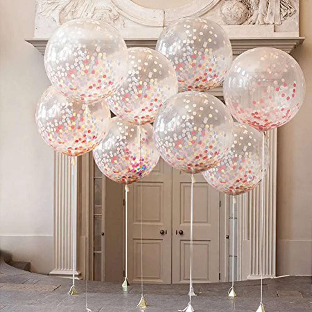 

36-inch round transparent paper balloon t wedding layout large confetti balloons lin3761