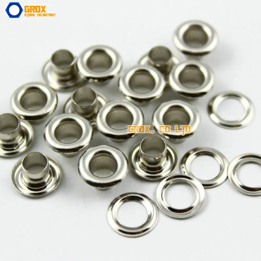 1000 Set 9*4.5*5mm (Outer diameter * Inner diameter * Height) Silver Round Eyelet Grommet