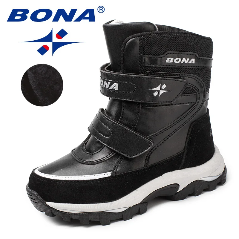 

BONA New Arrival Classics Style Children Boots Hook & Loop Boys Winter Shoes Round Toe Girls Snow Boots Light Free Shipping