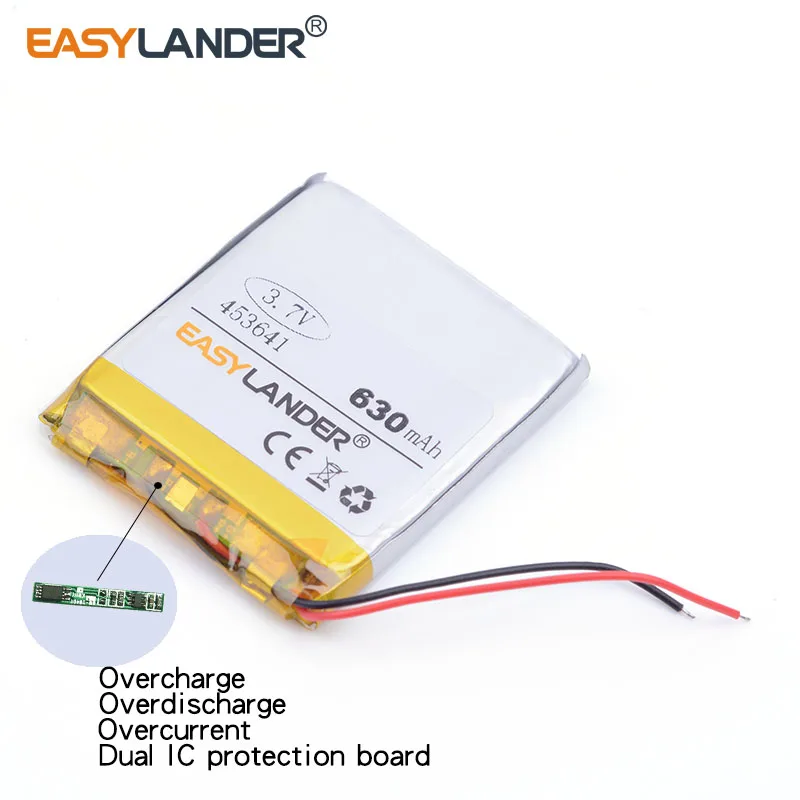 10ชิ้น/ล็อต3.7V 630mAh 453641ลิเธียม Li-ion โพลิเมอร์แบตเตอรี่สำหรับ DVR GPS MP3โทรศัพท์มือถือลำโพงบลูทูธ