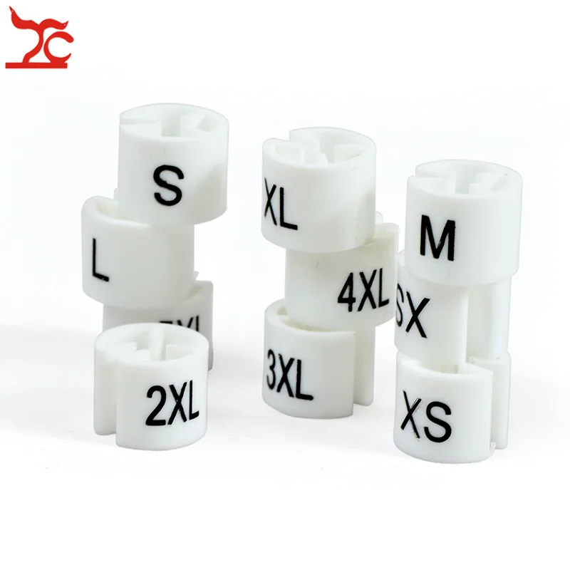 

100Pcs Super White Plastic Garment All Size Marker Tag XS-5XL Coat Hanger Sizer Jewelry Making Accessories Tag Wholesale