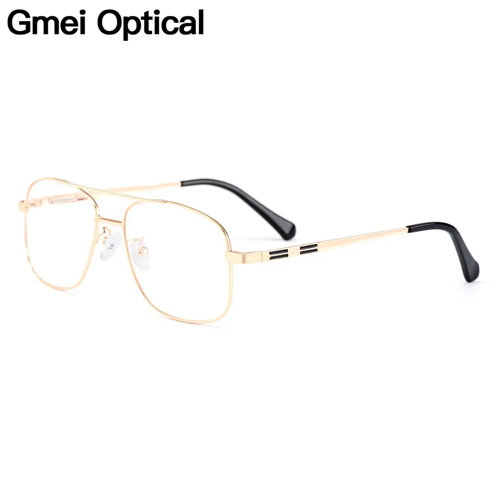 Gmei Optical Classic Retro Square Full Rim Titanium Alloy Men Glasses Frames For Myopia Reading Prescription Eyeglasses Y2256