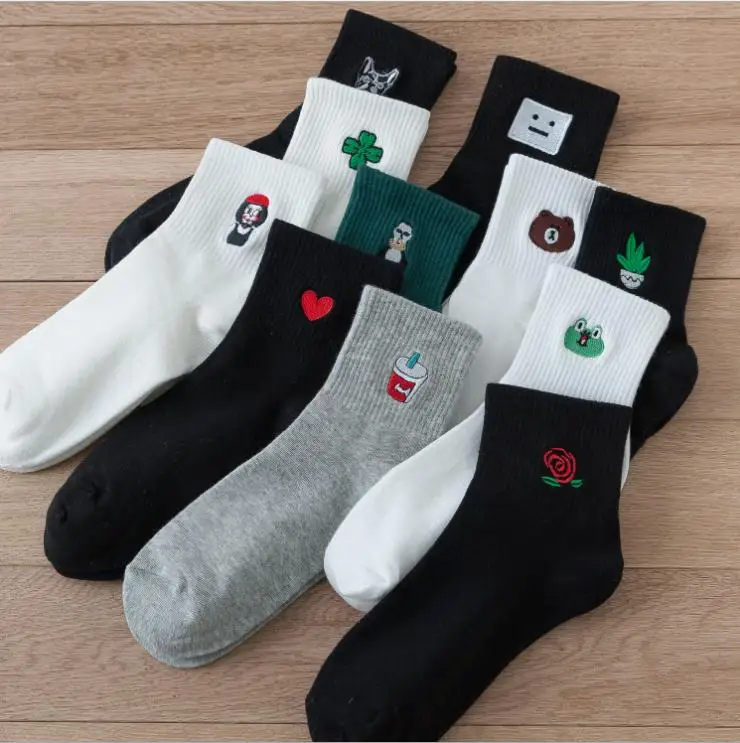 ARMKIN Casual japanese cartoon socks women  Four Leaf Clover cactus Rose heart girls socks cotton Comic socks christmas socks