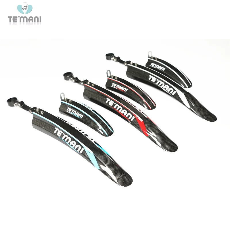 

TEMANI Bicycle Fenders 3K Glossy Bike Wings Carbon Fiber+Aluminum alloy fasteners Bicycle Mudguard Mtb Fender Bicycle Parts