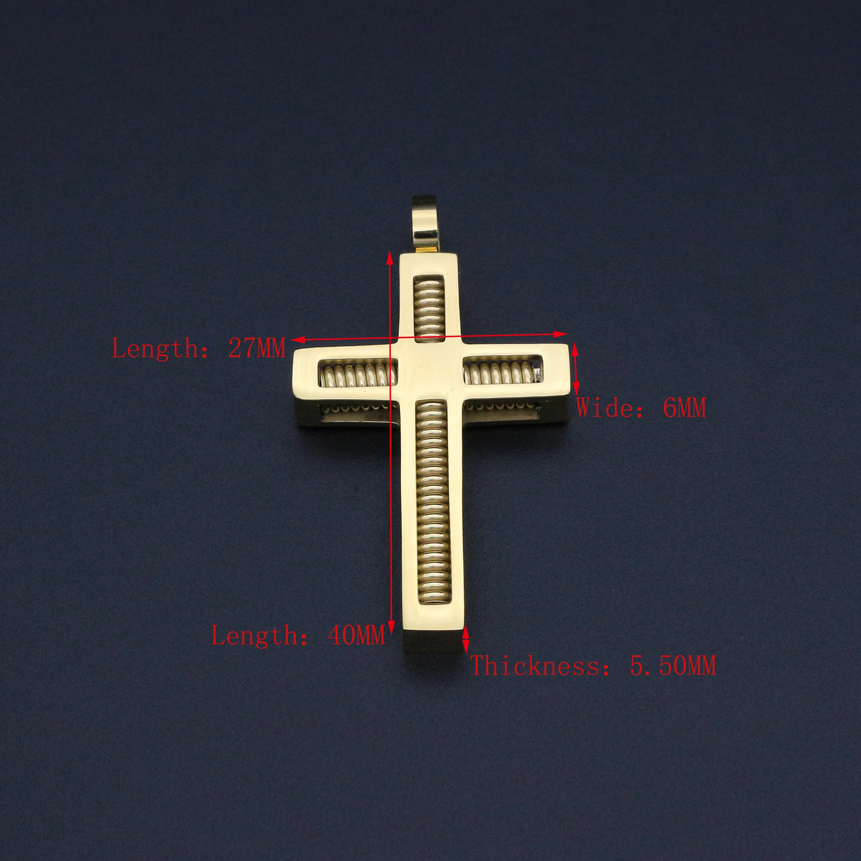 New Arrival Womens Cross Necklace 60CM Chain Stainless Steel  Pendant Screw Cross Gold Color Mens Necklace For Women Best Gift