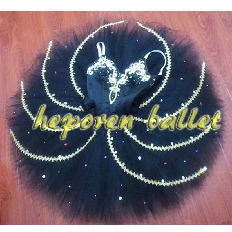 High Quality Customized Black Swan Costume Black Bird Ballet Dress,Stage Show Adult Deluxe Sequin Ballerina Dance Wears