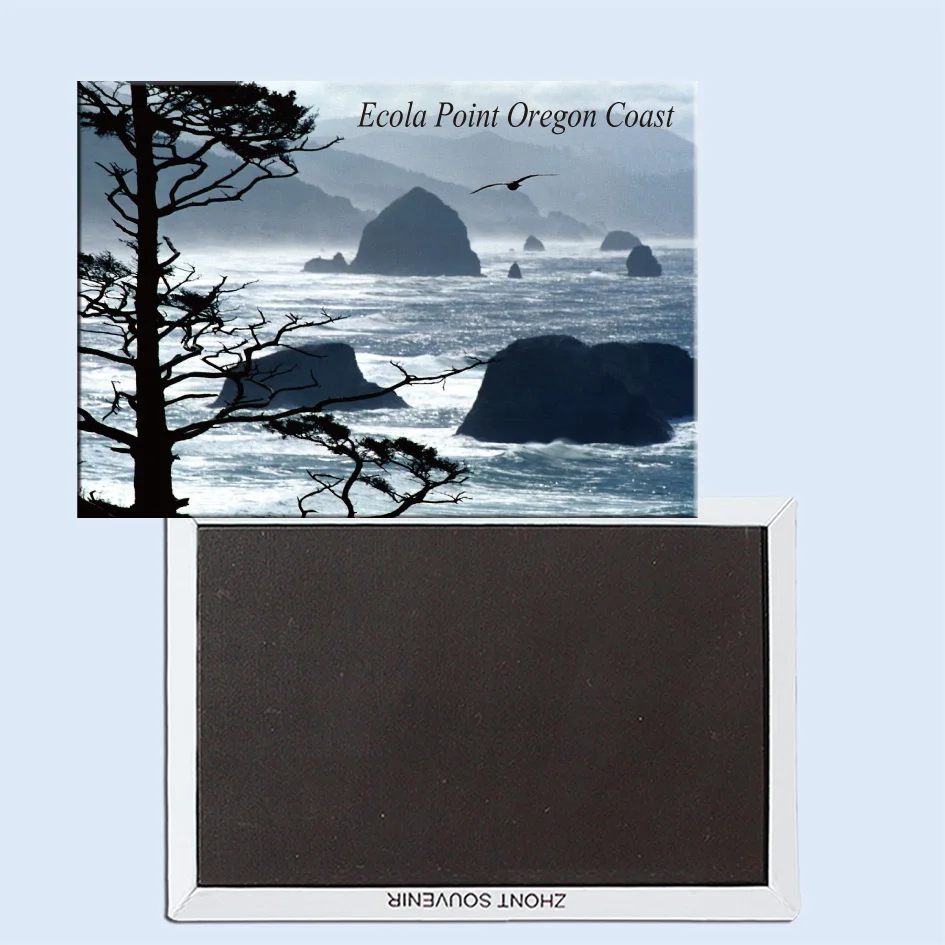 Ecola Point, Oregon Coast, Magnetic refrigerator stickers, tourist souvenirs, small gifts 24757