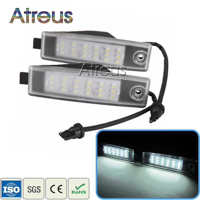 2X Car LED License Plate Lights 12V SMD3528 LED Number Plate Lamp Bulb Kit For Toyota Rav4 Vanguard ACA33W HIACE 200 Accessories