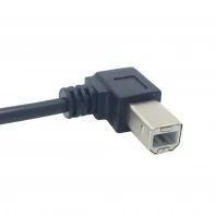 100pcs 90 Degree Right Angled USB B Type Male to Female extension cable with screws for Panel Mount 50cm