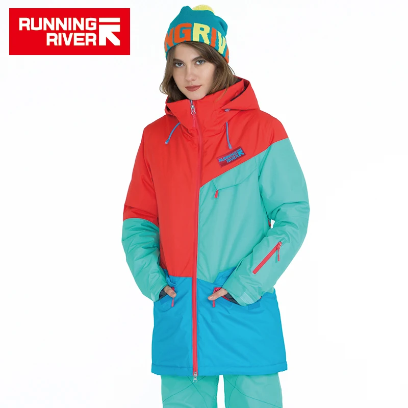 RUNNING RIVER Brand Women Snowboard Jackets For Winter Warm Mid-thigh Outdoor Sports Clothing High Quality Sport Jacket #A6042