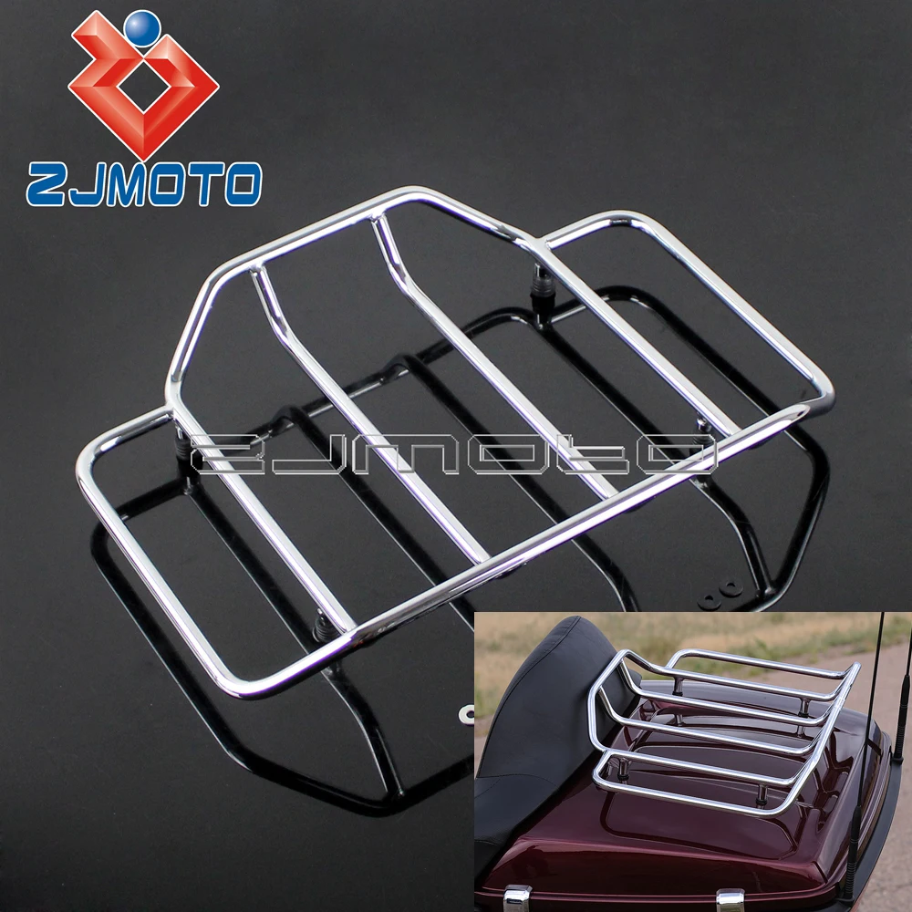 

Steel Chrome Motorcycle Pack Luggage Top Rack For Harley Touring Tour Pak Chopped Tour Pak Razor Tour Pak Rack OEM# 53665-87