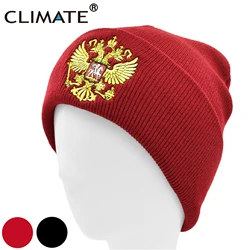 CLIMATE-Gorro con emblema ruso para hombre y mujer, gorro de invierno, para el Día Nacional, cálido