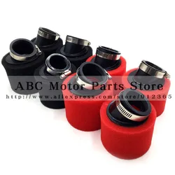 32mm 35mm 38mm 42mm 45mm 48mm Bend Elbow Neck Foam Air Filter Sponge Cleaner Moped Scooter Dirt Pit Bike Motorcycle RED Kayo BSE