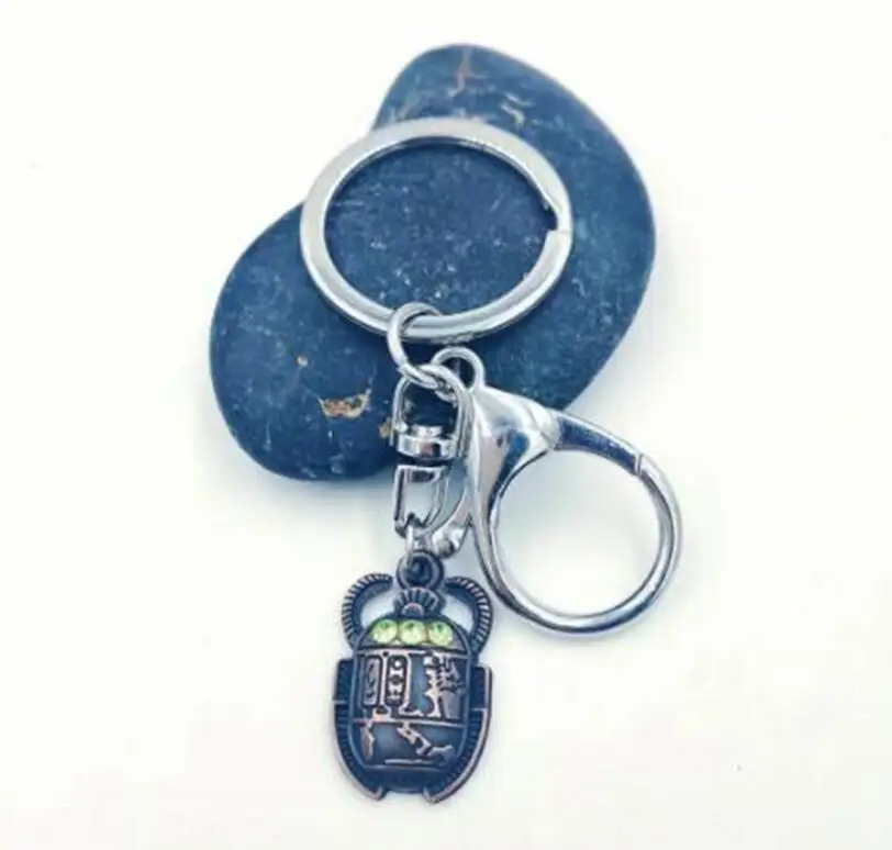 High Quality Egyptian Scarab ladybug With Rhinestone Charm Handbag Car Key Holder Keyring Keychain Lobster Clasp Decorative Gift