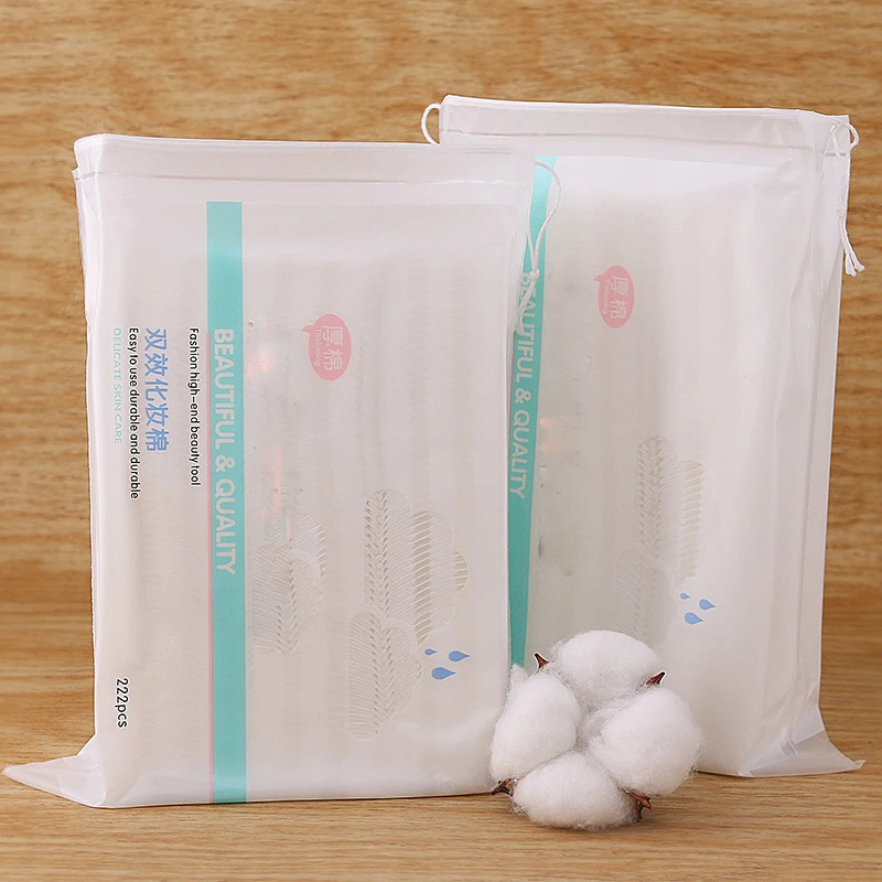 222pcs Pocket Soft Cotton Pad Thicken Section Double-sided Double-effect Makeup Remover Cotton Beauty Facial Cleansing Skin Care