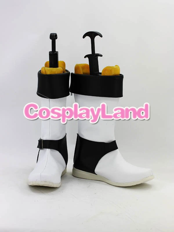 Touhou Project Rinnosuke Morichika White Cosplay Boots Shoes Anime Party Cosplay Boots Custom Made for Adult Women Shoes