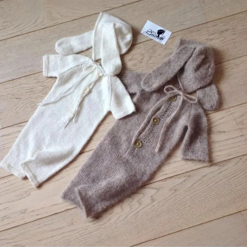 Newborn romper photography props,Mink yarn bodysuit for baby photography props