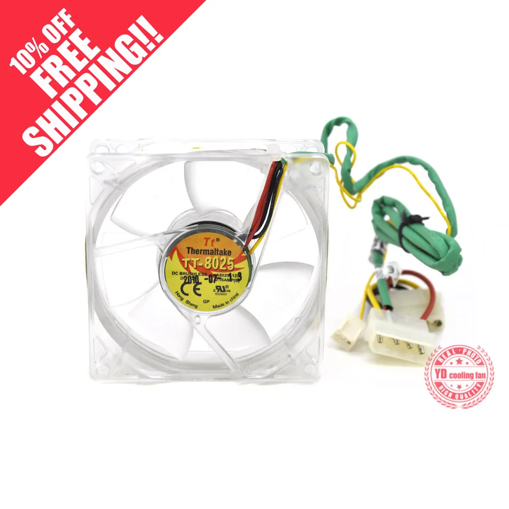 

NEW FOR EVERFLOW Thermaltake TT-8025 B8025L12S 12V 0.16A silence 8CM cooling fan