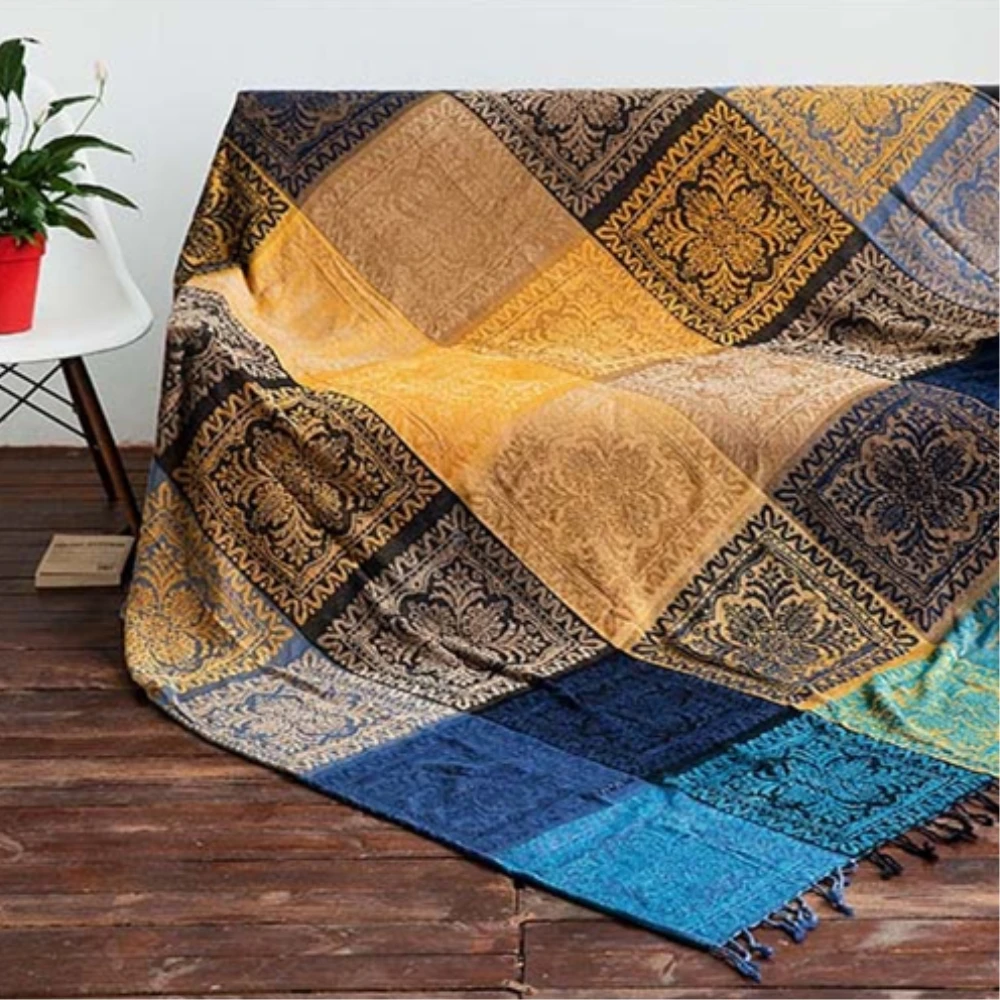 

RAYUAN Chenille Two Faced Thread Blanket Multi-functions Sofa Chair Bedspread Carpet Throw Tapestry 150x190CM 220x260CM