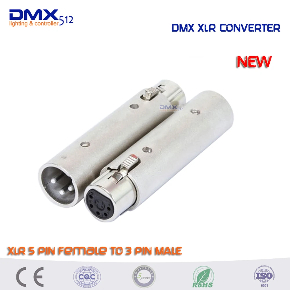 Imagem -03 - Envio Dhl Adaptador Dmx 10 Pin Macho para Pinos Fêmea Dmx Adaptador Conversor-plug Soquete de Barril de Iluminação