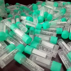 100 pezzi, tubi di congelamento da laboratorio 1.8ml 2mL con provetta da centrifuga in plastica PP graduata con tappo a vite