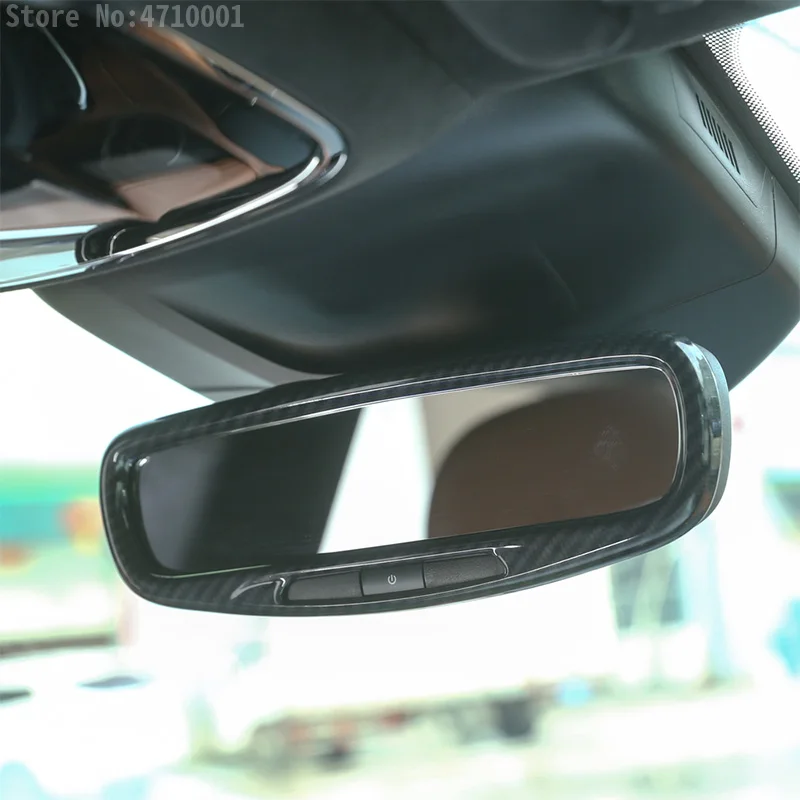Carbon Fiber ABS For Maserati Levante 2016 For Ghibli For Quattroporte 2017 Car Interior Rearview Mirror Frame Trim Accessories