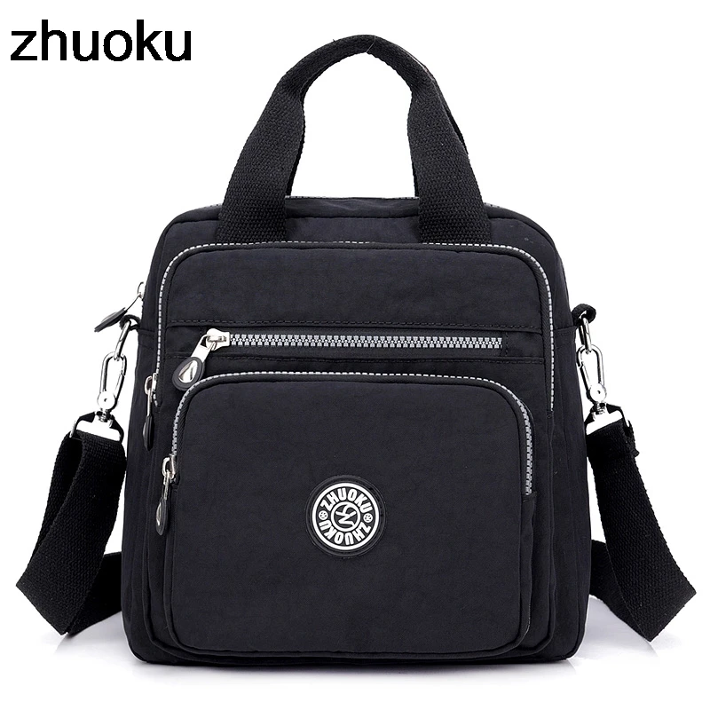 Kadın postacı çantası ışık seyahat el çantası su geçirmez naylon çift omuz çantaları rahat kaliteli Crossbody çanta Lady Flap Tote