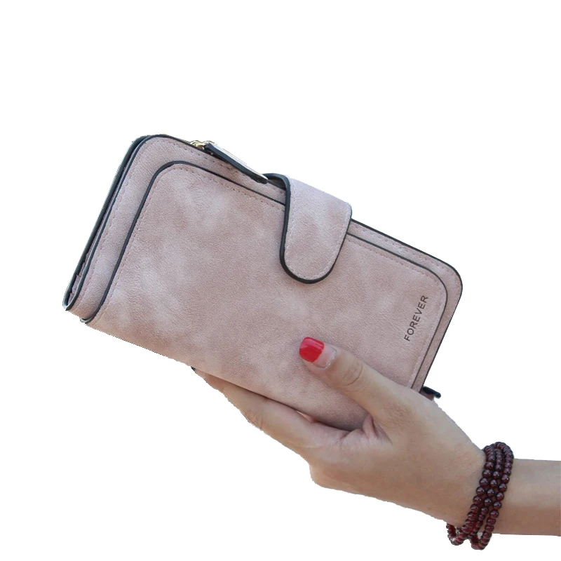 

2023 Brand PU Leather Women Wallet Fashion Design Hasp Solid Color Card Holder Long Purse Ladies Clutch Carteira Feminina