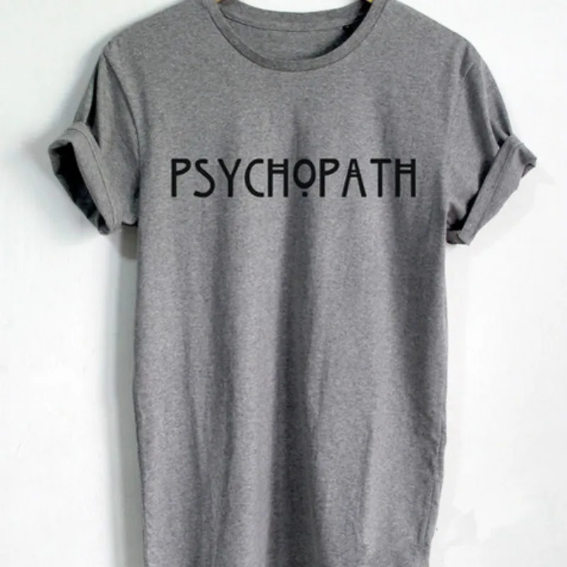 Skuggnas PSYCHOPATH TShirt American Horror Story Shirt Tumblr Pop Culture Sarcastic cute Tee Shirt Harajuku aesthetic Tops