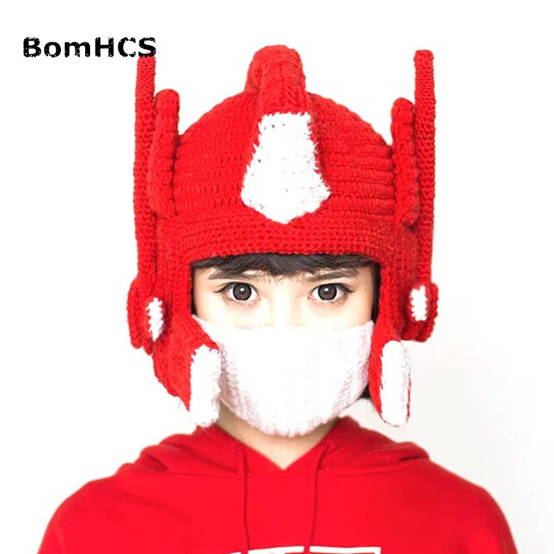 BomHCS Cool Funny Helmet Beanie Winter Warm 100% Handmade Knit Hats Movie Periphery (S for Child, L for Adult）