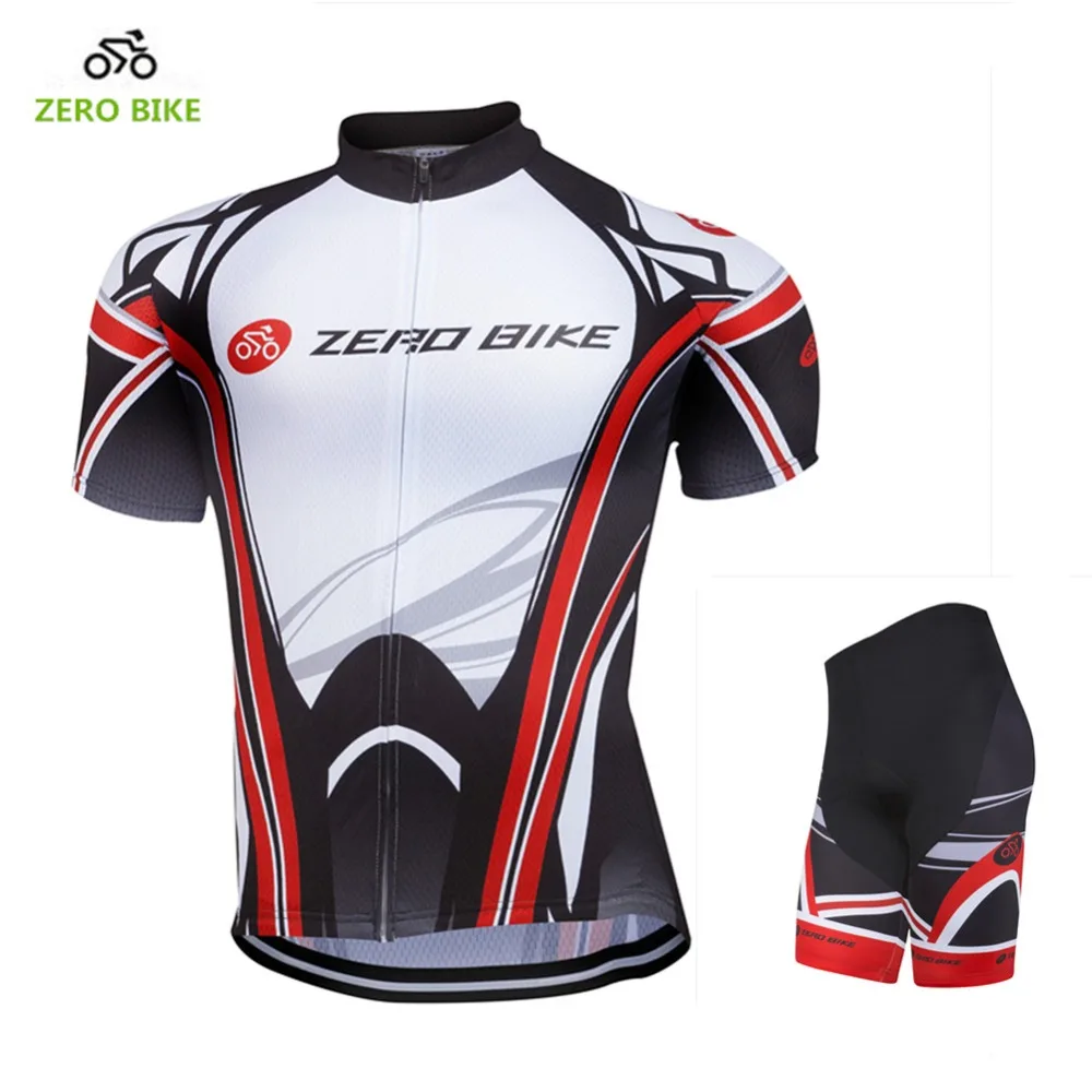 ZERO BIKE Summer Cycling Jerseys Short Sleeve +Shorts Racing Bicycle Quick dry 100% Polyester Clothing For Men