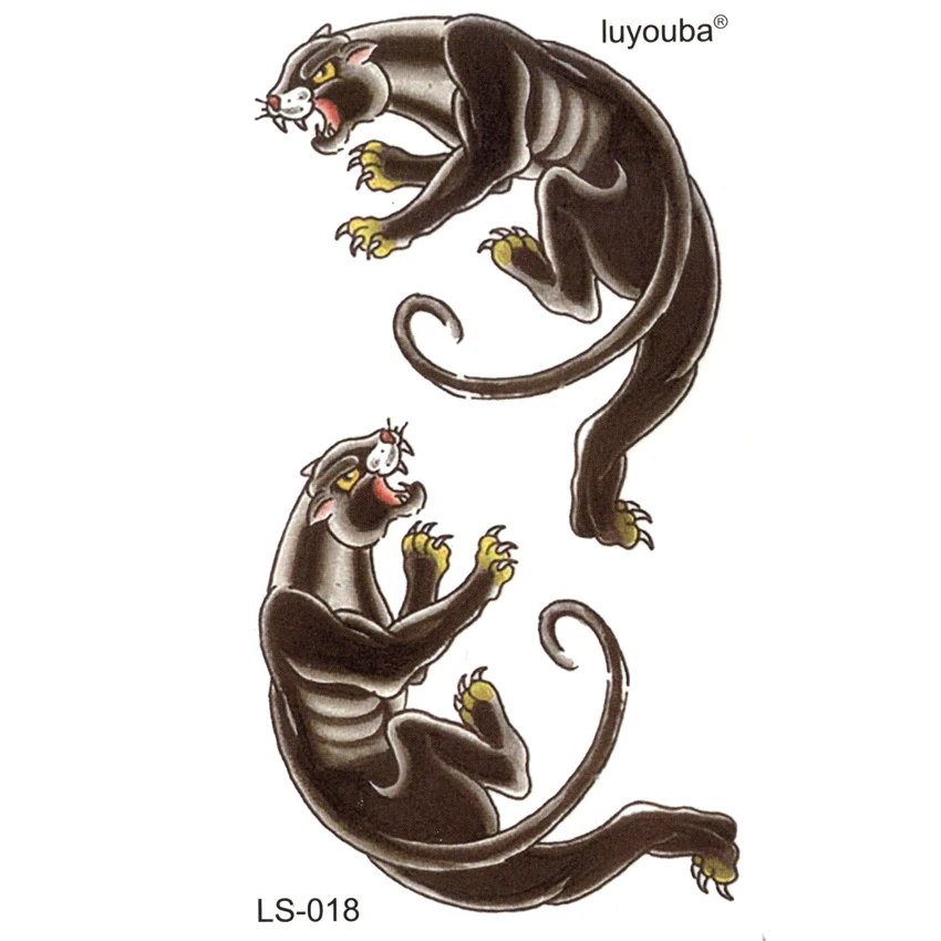 

fiercely Panthers водонепроницаемые временные татуировки мужские красота животные Харадзюку татуировки рукава детские татуировки золотые татуировки наклейки