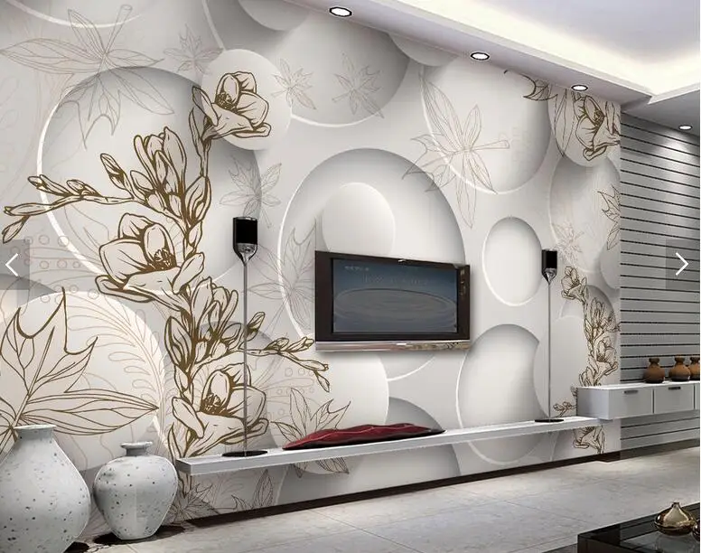 

3d room wallpaper mural vintage Magnolia leaves for living TV Backsplash decor custom any size photo murals